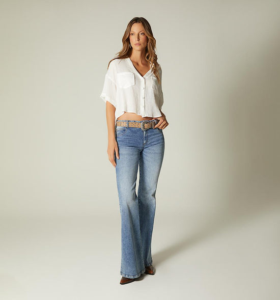 JEANS CAMPANA TIRO MEDIO CINTURON WESTER