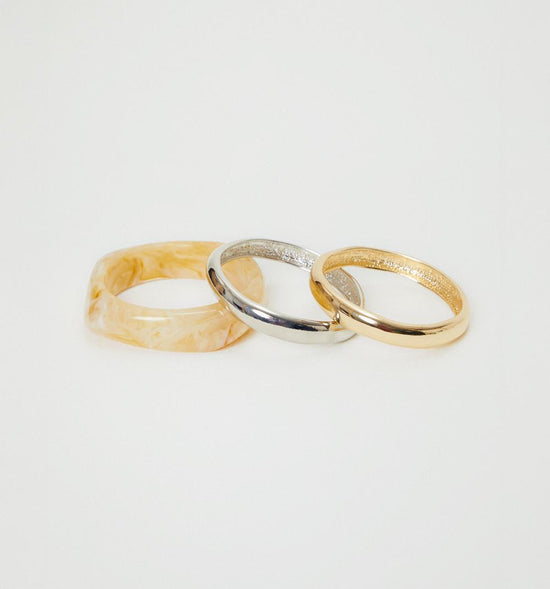 PULSERA METAL Y RESINA SET X3