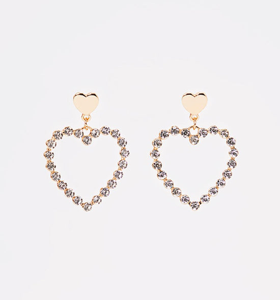 ARETES CORAZON CON CRISTALES - 1