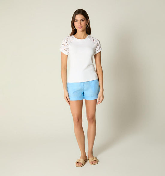 CAMISETA MANGA RANGLA EN HOJAROTA