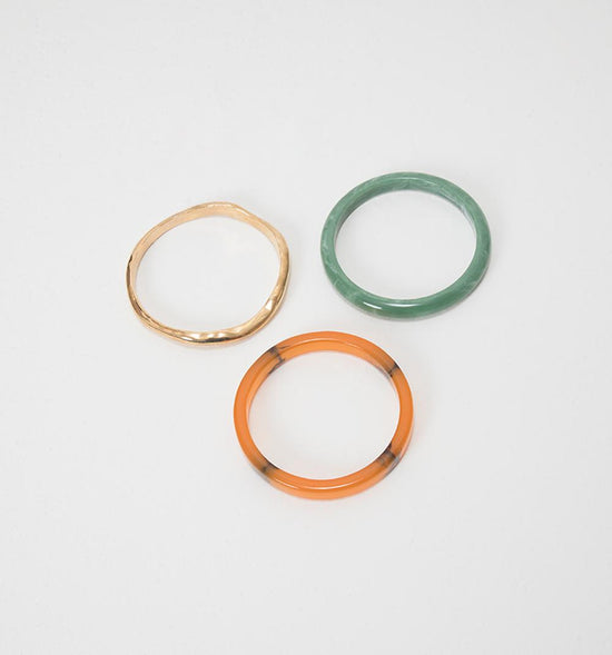 PULSERA RESINA Y METAL SET X4