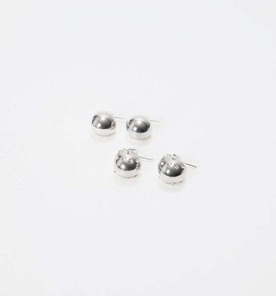 SET X 2 ARETES BURBUJA LISA Y CRISTALES