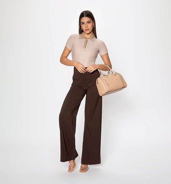 PANTALON PALAZO TIRO ALTO CON PRENSES Y - 1