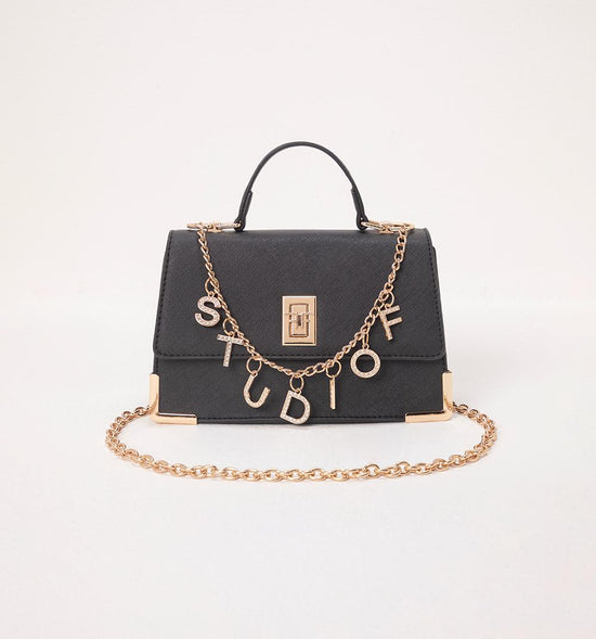 BOLSO  MANOS LIBRES CON CADENA LOGO STUD