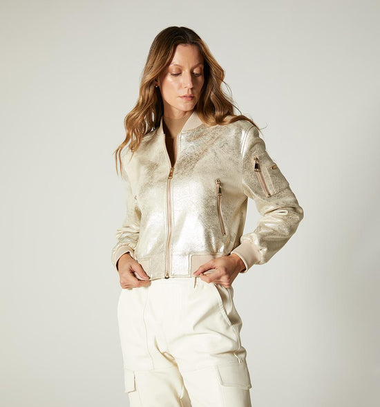 BOMBER JACKET CON EFECTO FOIL