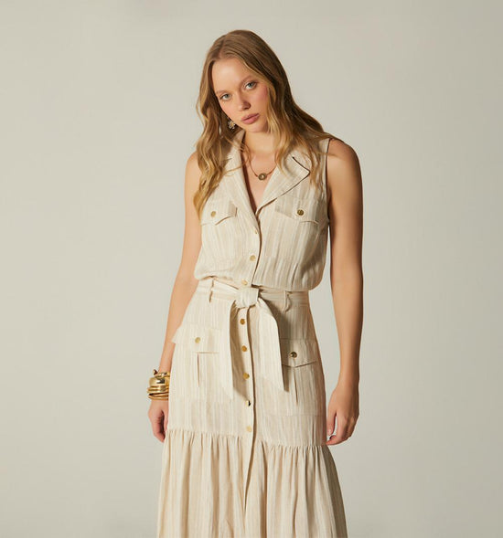 VESTIDO LARGO SISA, BOLSILLOS UTILITARIO