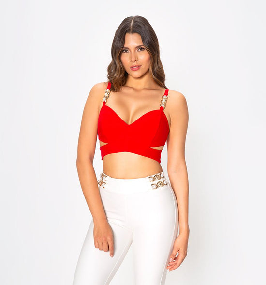 CROP TOP DE TIRAS Y CUT OUT