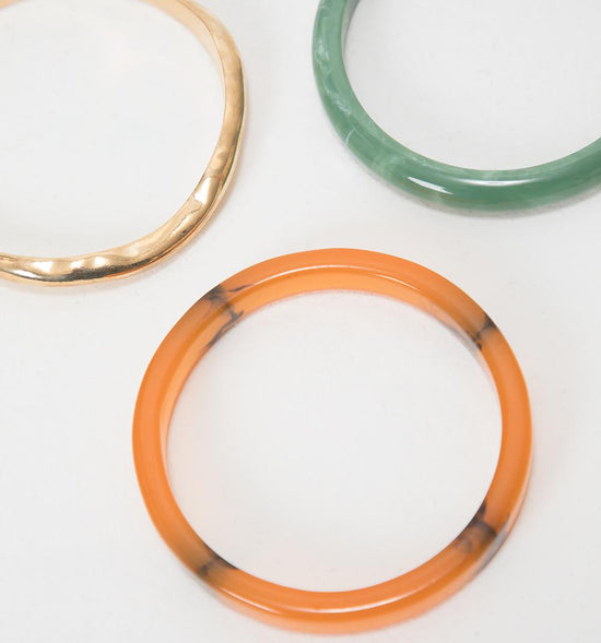 PULSERA RESINA Y METAL SET X4