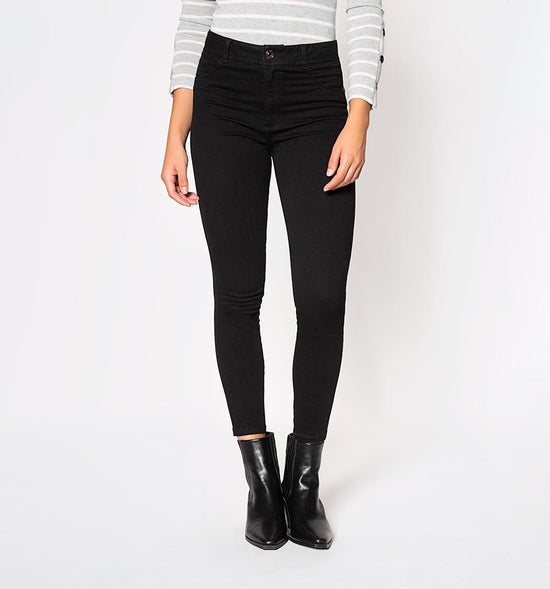 JEGGINGS TIRO ALTO, CINCO BOLSILLOS, TAY