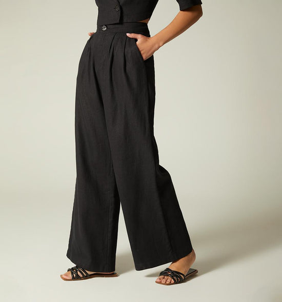 PANTALON PALAZO CON PRENSES