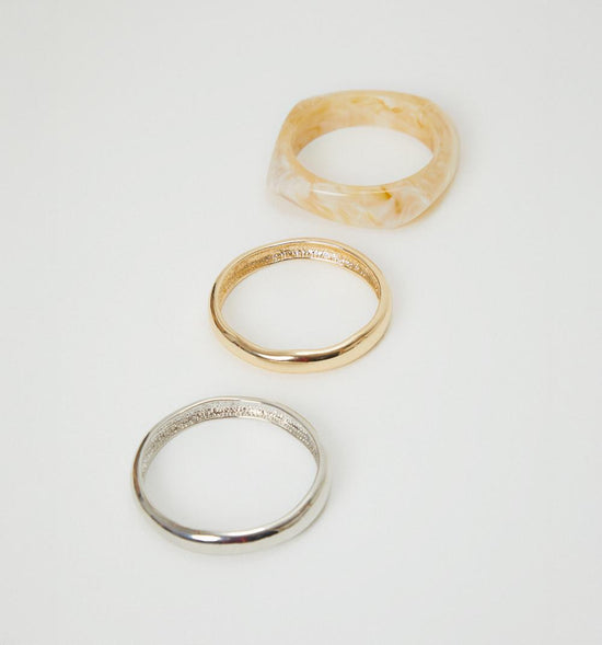 PULSERA METAL Y RESINA SET X3